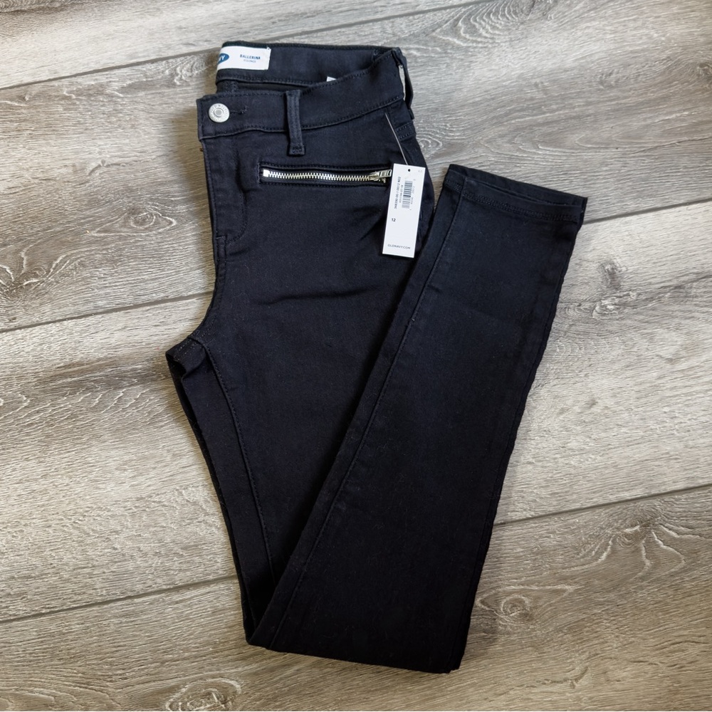 NEW OLD NAVY STRETCH BALLERINA STRETCH JEGGINGS (GIRLS 12 - BLACK)
